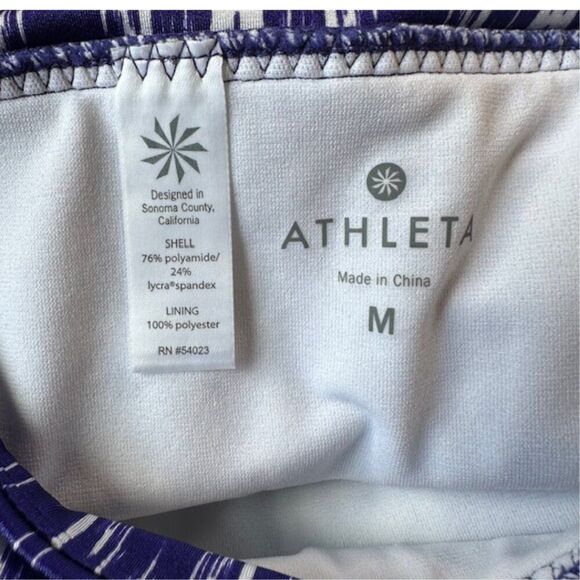 Athleta Purple and White Graphic Design Swim Bottoms in Size Medium - Picture 3 of 4